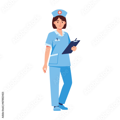 Cheerful Professional Cleaner Avatar with Duster and Spray Bottle Ready for Household Cleaning Tasks and Home Maintenance Services