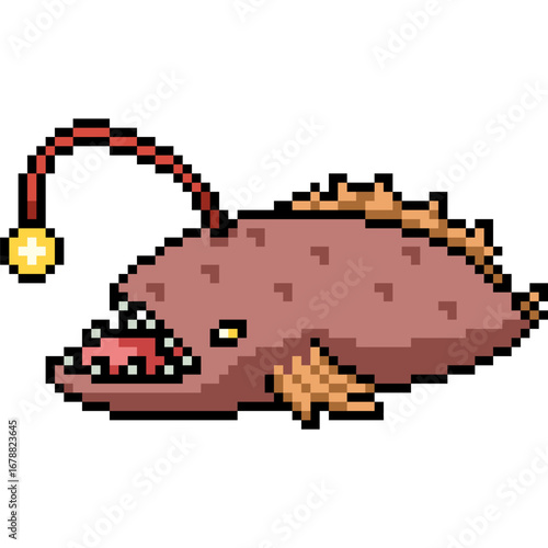 pixel art of deep sea lure fish