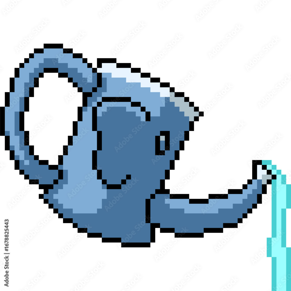 Obraz premium pixel art of elephant head watering can