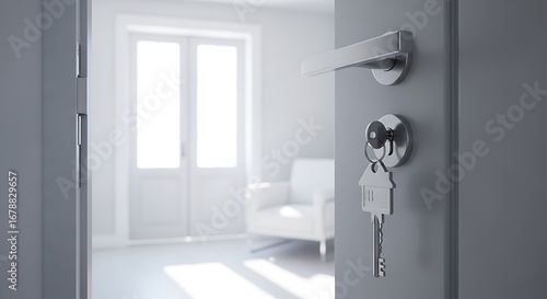 Open Door to a Modern Interior.