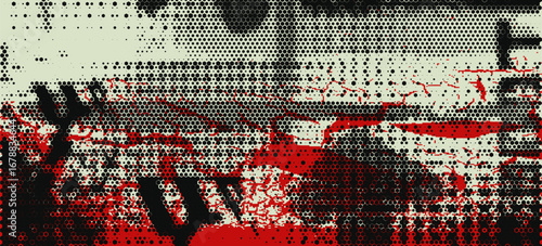 Bold red black and white texture vintage background abstract punk
