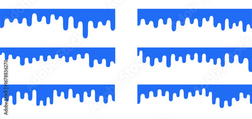 Blue wavy lines. Curved waves on white background.