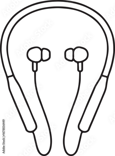 Bluetooth Headphone outline vector