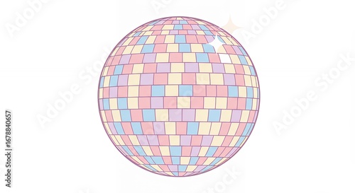 Pastel disco ball background graphic design element