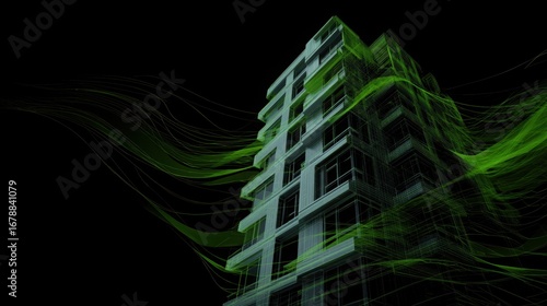Abstract Visualization of Building That Reduces Atmospheric Impact with High Fidelity Design