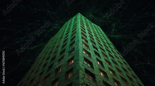 Abstract Visualization of a Building with High Fidelity Technology and Network Connections