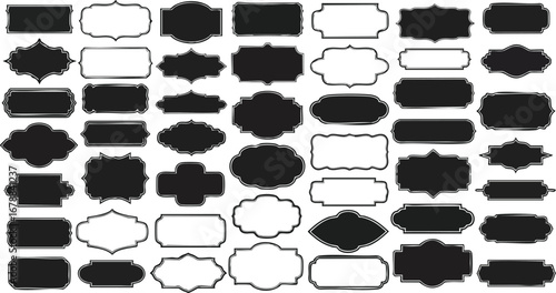 Elegant decorative labels and badges for versatile design projects