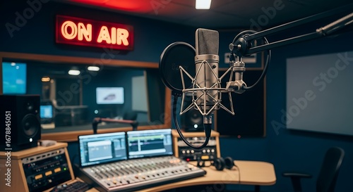 Modern radio studio interior