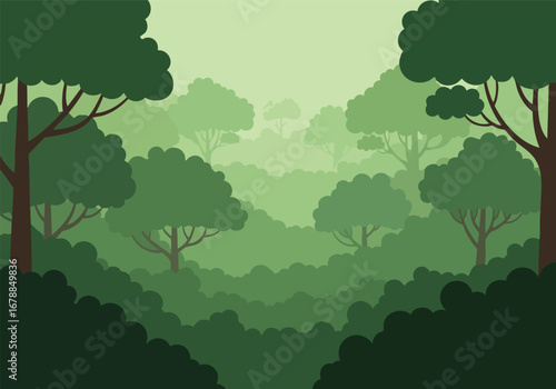 Jungle Forest Background Vector Illustration