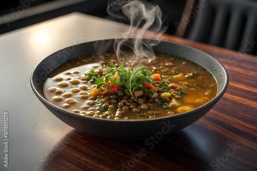 Vospov Abour - Armenian Food combines hearty lentils with aromatic seasonings to create a wholesome soup, showcasing Armenia’s culinary heritage and its love for simple, rustic flavors