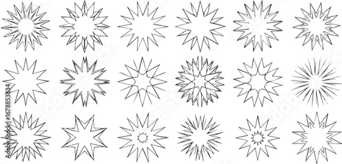 Dynamic starburst shapes add energy and flair to your modern designs