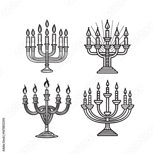 Candlestick icon vector. menorah illustration