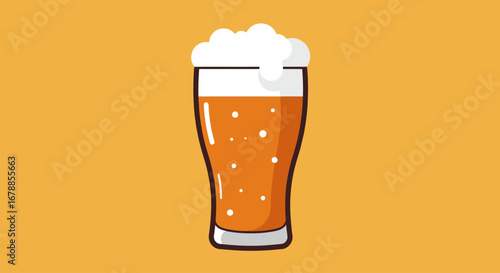 Vector Illustration of Cold Beer Chopp Glas