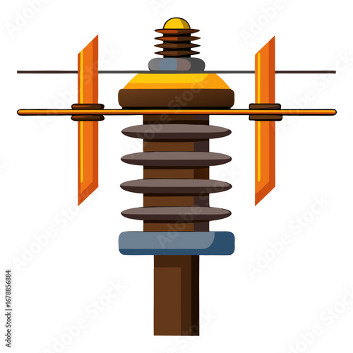 Electric fence post insulator with colorful design and components  