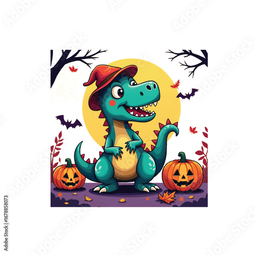 happy halloween card with pumpkin