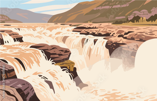 Natural scenery, vector graphics