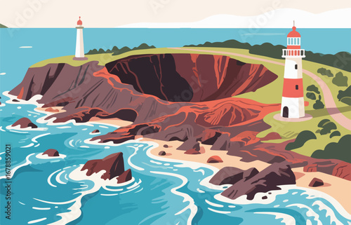 Natural scenery, vector graphics