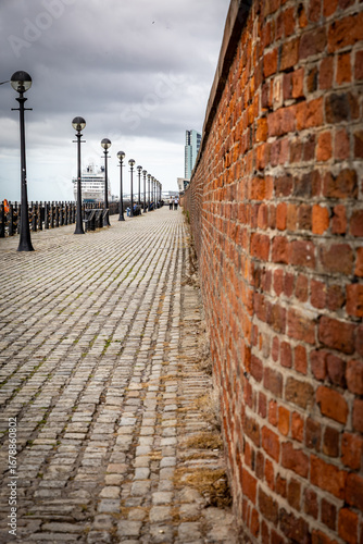 King's Parade on the Liverpool Docks, Liverpool, UK.