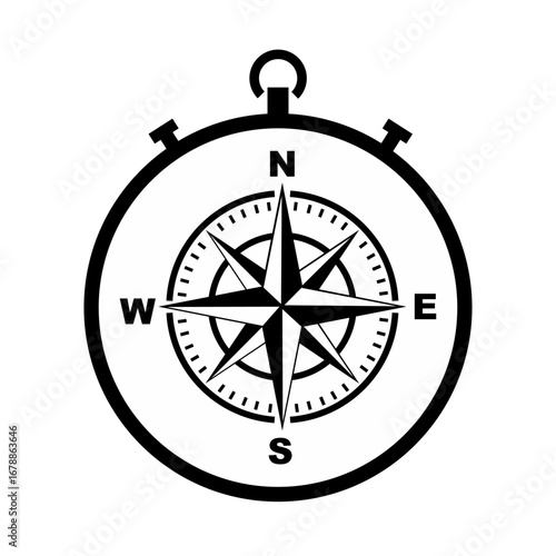 compass on white background
