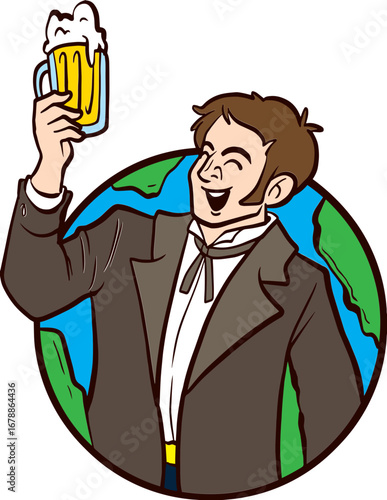 Beer Cravings Illustration – Funny Character Wanting a Beer Concept Art