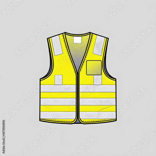 yellow safety vest with reflective stripes clip art preview