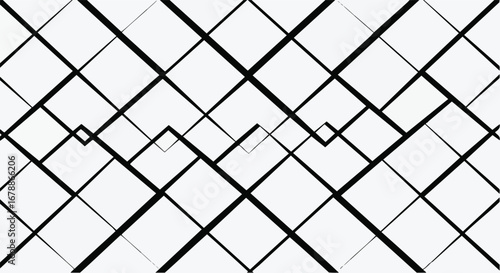 Abstract geometric pattern created with intersecting diagonal lines and zig-zag shapes on a white background.