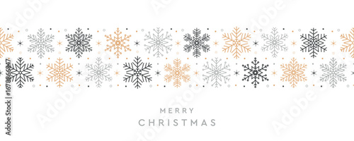 merry christmas card with seamless snowflake decoration vector illustration