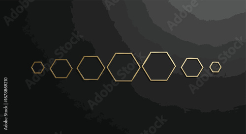 Elegant gold hexagons create a modern, sophisticated abstract pattern on a dark background