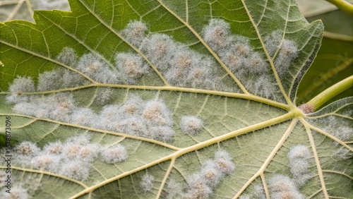 Downy Mildew on Grape Leaf Underside Close-Up