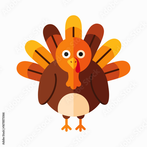 Cute Cartoon Turkey Illustration Celebrating Thanksgiving