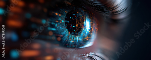Digital transformation synergy in automation ecosystem eye-catching insights and innovations futuristic environment close-up view