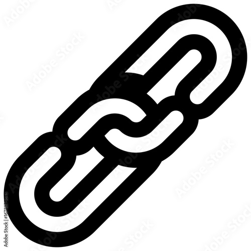 Chain. Outlined stroke vector icon with black-filled details.
