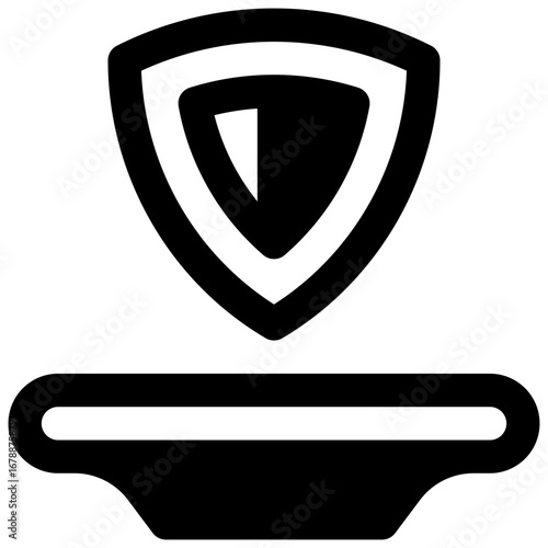 Food security. Outlined stroke vector icon with black-filled details.