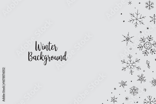 minimalist winter background with delicate snowflake line art design for holiday greeting cards seasonal presentations