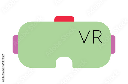 Virtual Reality goggles in modern flat design,Gaming and metaverse technology symbol