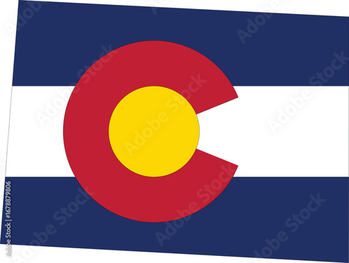 Colorado State Flag Map, Map Outline with a Flag Fill