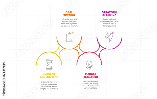 Vector line template circle infographics. Business concept with 4 options and...