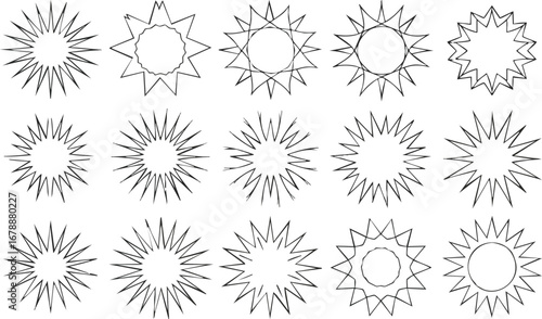 Dynamic starburst shapes for modern design projects and creative bursts of energy