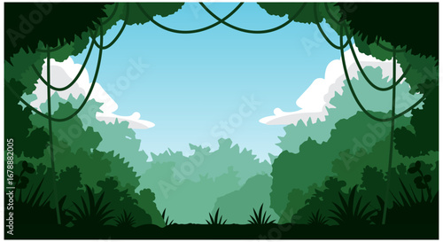 Vector Jungle Forest Game Background