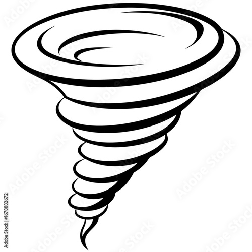 Twisting Tornado Line Art Vector