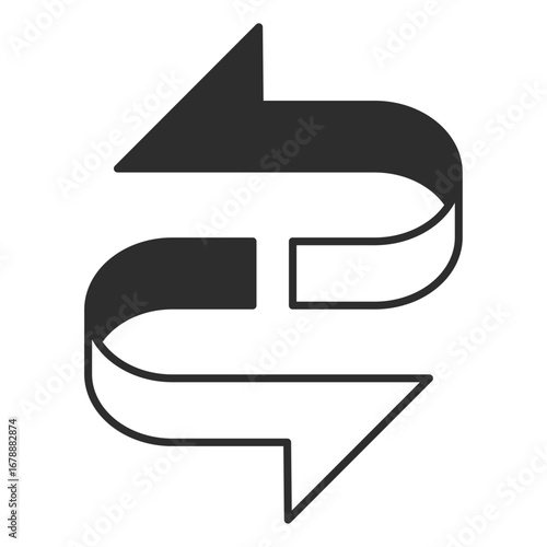表裏の反転を表す矢印アイコン