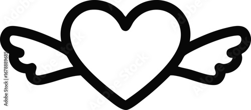Express your love with this flying heart for Valentine's Day or a wedding invitation