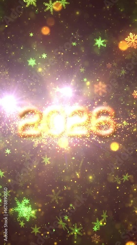 Mobile Vertical Resolution 2160×3840 Pixels, 2026 Happy New Year Countdown Background,

Vertical Resolution Background for Mobile Videos, 

Countdown starts from 5 Seconds