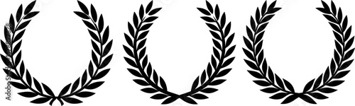Laurel wreath set, Set of laurel wreath, laurel wreath collection, Vector of laurel wreath, laurel wreath silhouette, laurel wreath isolated on white background