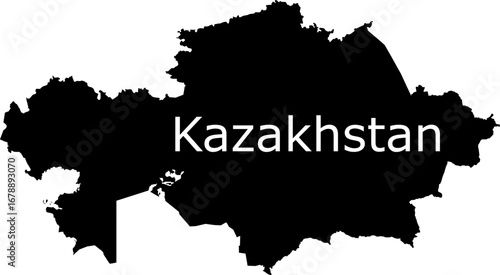 Kazakhstan Map Design with National Flag
