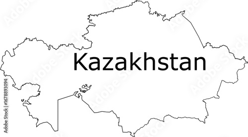 Kazakhstan Map Design with National Flag