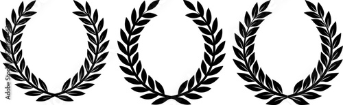 Laurel wreath set, Set of laurel wreath, laurel wreath collection, Vector of laurel wreath, laurel wreath silhouette, laurel wreath isolated on white background
