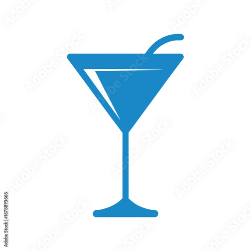 Cocktail glass glyph and line vector illustration