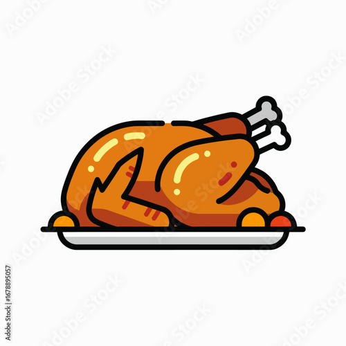 Delicious Whole Roasted Chicken on a Platter