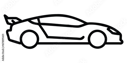 Vector illustration of a fast, black sports car model